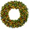 Best Choice Products Artificial Pre-Lit Fir Christmas Wreath Decoration w/ Multicolor Lights, Tips